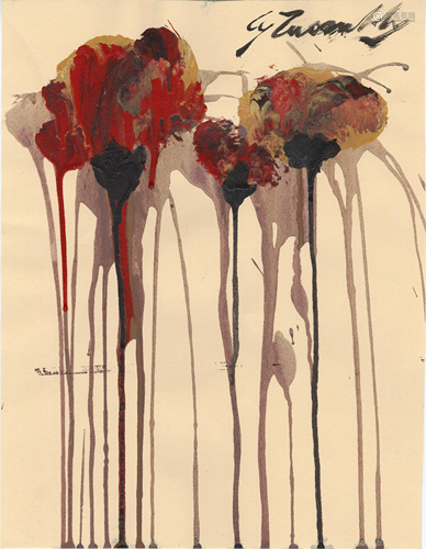 CY TWOMBLY - Untitled Study (#3) - Oil and acrylic on