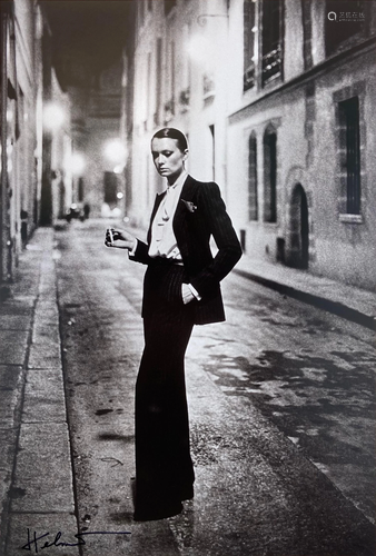 HELMUT NEWTON - Rue Abriot, Fashion Model, Paris, 1975