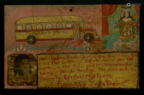 MEXICAN SCHOOL (EX-VOTO ARTIST) 20TH CENTURY - Vintage