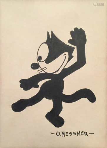 OTTO MESSMER - Felix the Cat Posing #2 - Pen and ink on