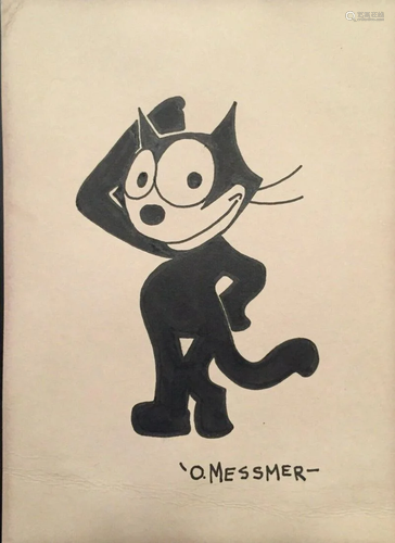 OTTO MESSMER - Felix the Cat Posing #1 - Pen and ink on