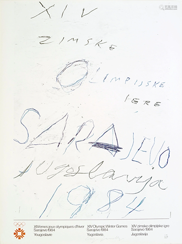 CY TWOMBLY - Sarajevo - Color offset lithograph