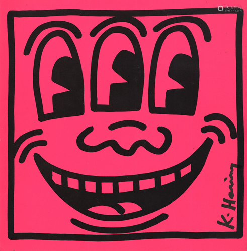 KEITH HARING - Three-Eyed Smiley Face - Color offset