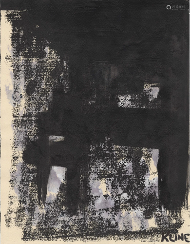 FRANZ KLINE - Sans titre - Mixed media (oil,