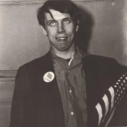 DIANE ARBUS - Patriotic Young Man with a Flag, N.Y.C -