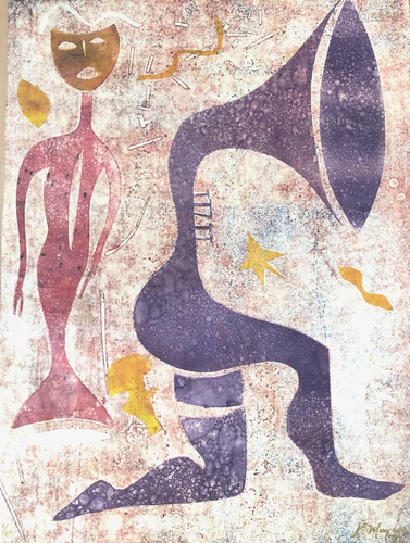 KARIMA MUYAES - Jazz Singer - Color stencil monoprint