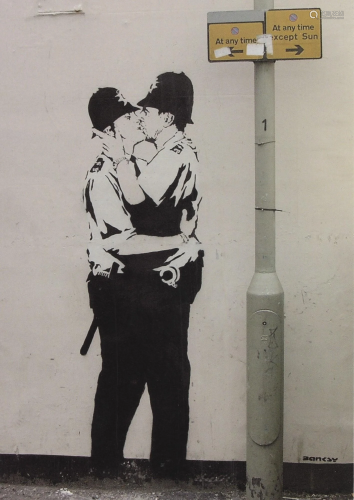 BANKSY - Kissing Coppers - Color offset lithograph