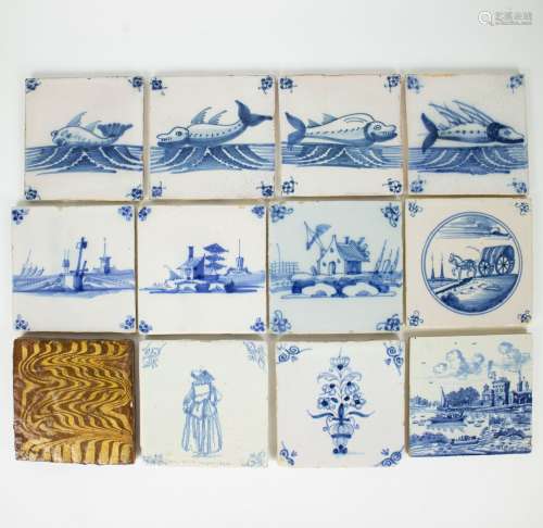 A collection of Delft, Flemish and Northern French tiles 17/...