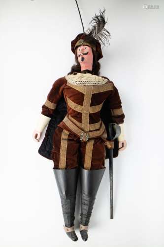 A large old marionette depicting D'artagnan