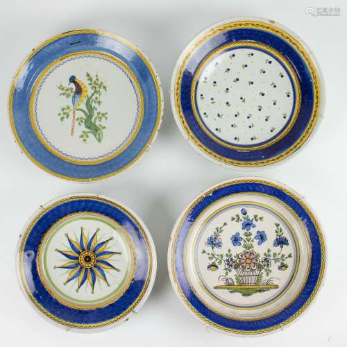 A collection of 4 polychrome plates Brussels circa 1800