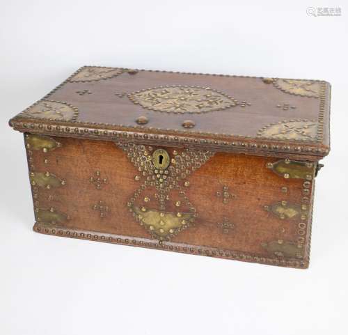 Indian ship's trunk with copper fittings, 19th century