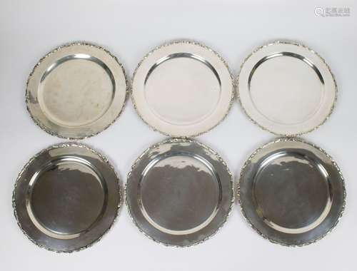 6 silver plates