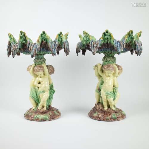 2 center piece in glazed ceramics, école de Paris around 187...
