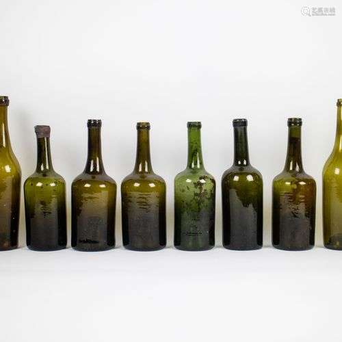 A collection of old glass bottles 18/19th century