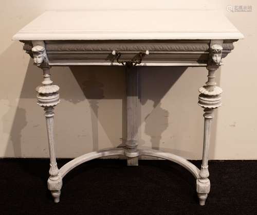 White stained console