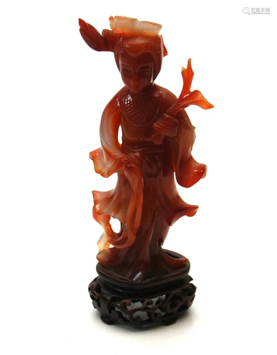 Cina scultura orientale in corniola raff.guanyn h ,