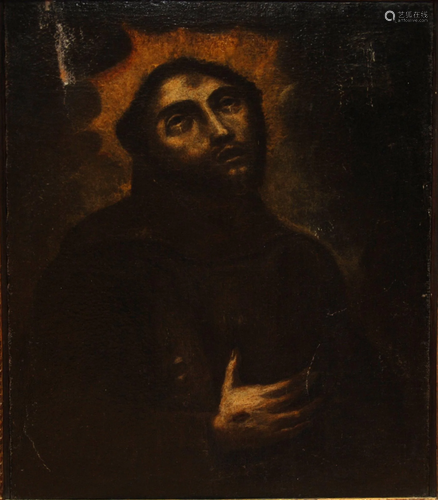 olio su tela raff.San Francesco sec. XVII 73x58 ,