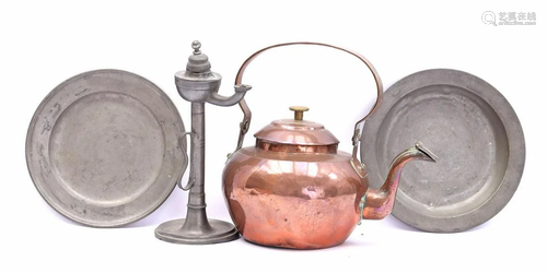 2 pewter 19th century dishes