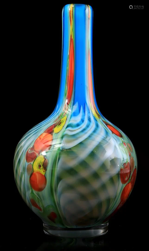 Multicolored glass decorative vase