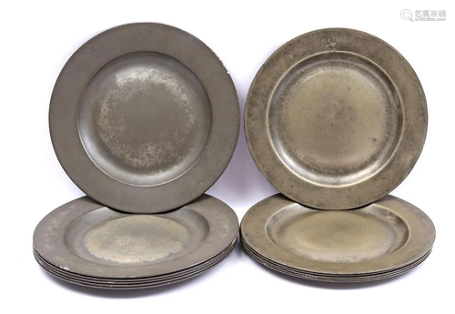 6 pewter dishes