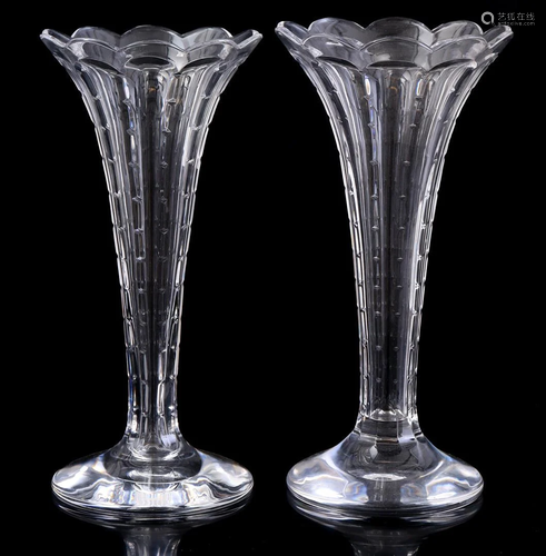 Set of decorative crystal vases