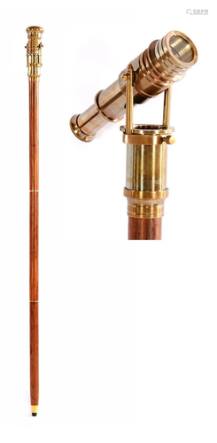 Walking stick with telescope