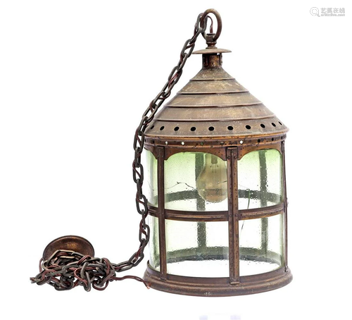 Round copper hall lamp