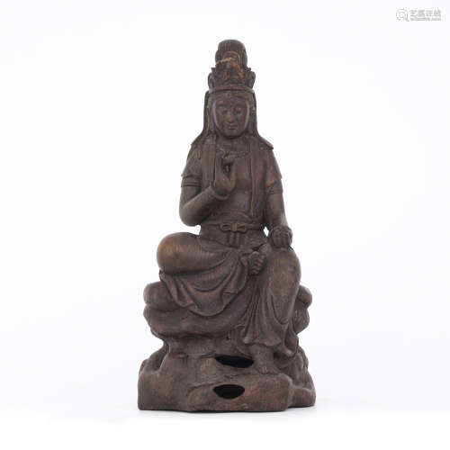 Carved Bamboo Figure of Guanyin