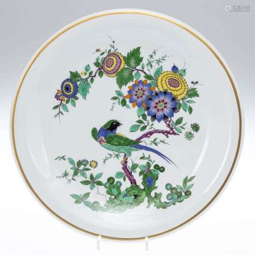 Wandteller, Meissen 1986. - Indische Fels-, Blumen- und Voge...