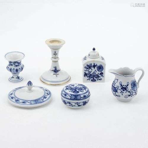 6 Teile Zwiebelmuster. Meissen 1888-1980.