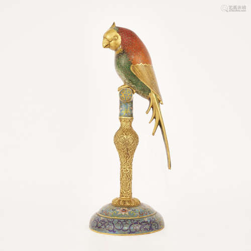 Cloisonne Enamel Figure of Parrot