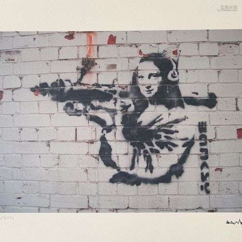 BANKSY, AFTER SANS TITRE Sérigraphie sur papier Arches, sign...