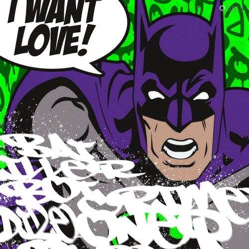 HEYDENBOY BATMAN, I WANT LOVE, GREEN Impression digitale sou...