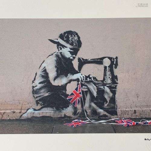 BANKSY, AFTER SANS TITRE Sérigraphie sur papier Arches, sign...