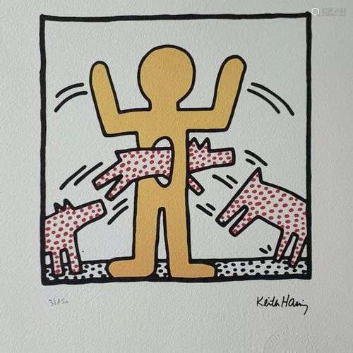 KEITH HARING, AFTER SANS TITRE Sérigraphie sur papier Arches...