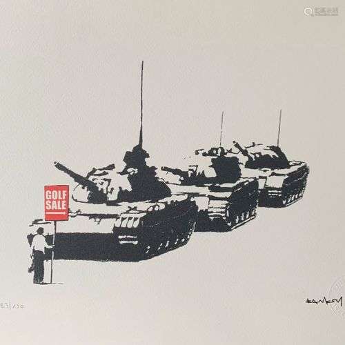 BANKSY, AFTER SANS TITRE Sérigraphie sur papier Arches, sign...