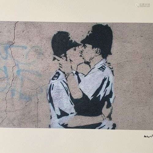 BANKSY, AFTER SANS TITRE Sérigraphie sur papier Arches, sign...