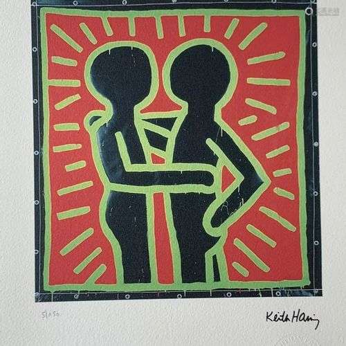 KEITH HARING, AFTER SANS TITRE Sérigraphie sur papier Arches...