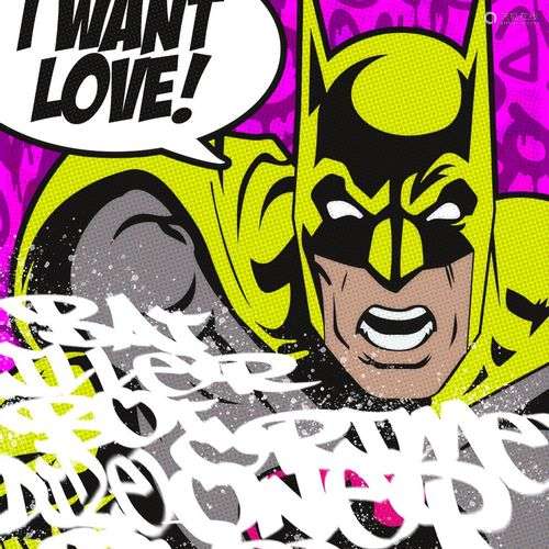 HEYDENBOY BATMAN, I WANT LOVE, PINK Impression digitale sous...