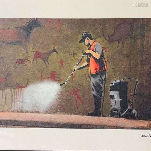 BANKSY, AFTER SANS TITRE Sérigraphie sur papier Arches, sign...