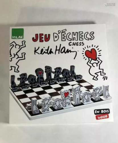 KEITH HARING , D’APRÈS. Jeu d'échecs de l'artiste Keith Hari...