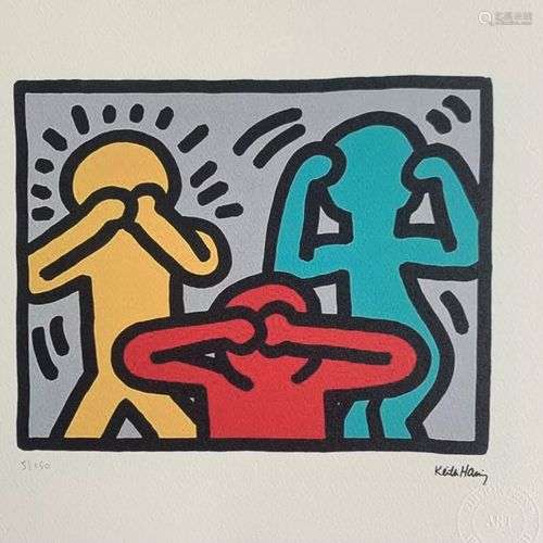 KEITH HARING, AFTER SANS TITRE Sérigraphie sur papier Arches...