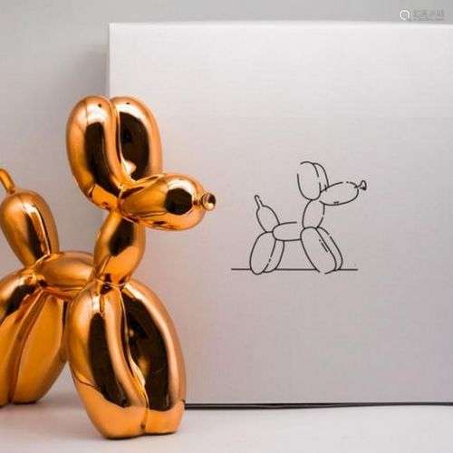 Jeff KOONS , D’Après Balloon dog orange Sculpture en résine ...