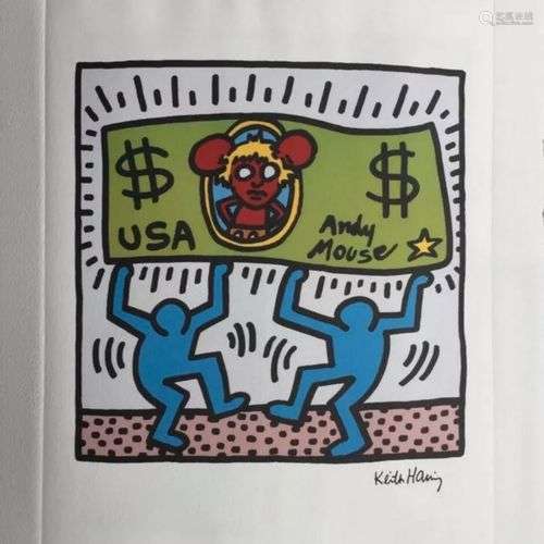 KEITH HARING, AFTER SANS TITRE Sérigraphie sur papier Arches...