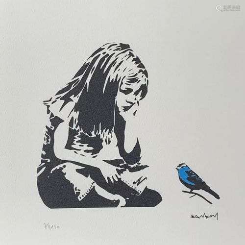 BANKSY, AFTER SANS TITRE Sérigraphie sur papier Arches, sign...