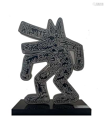 EDITIONS STUDIO KEITH HARING, AFTER Crocodile sur socle, Cer...