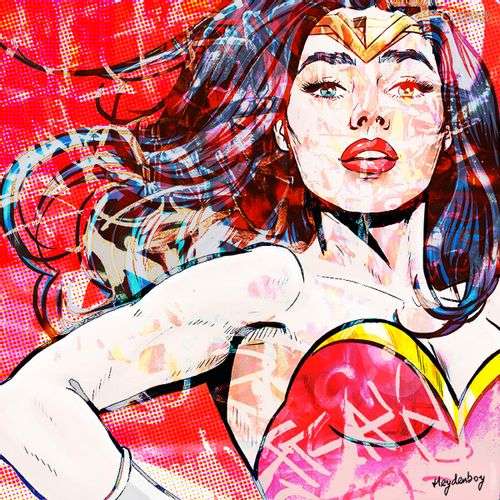 HEYDENBOY WONDERWOMAN, RED WHITE Impression digitale sous pl...