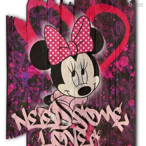 HEYDENBOY MINNIE LOVE Impression digitale sur palette en boi...