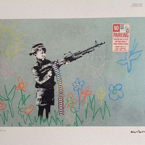 BANKSY, AFTER SANS TITRE Sérigraphie sur papier Arches, sign...