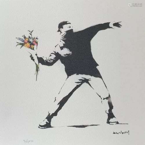 BANKSY, AFTER SANS TITRE Sérigraphie sur papier Arches, sign...